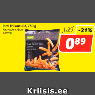 Allahindlus - Rimi friikartulid, 750 g