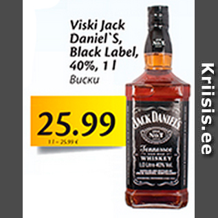Allahindlus - Viski Jack Daniel`S, Black Label
