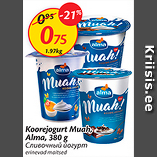 Allahindlus - Koorejogurt Muah Alma, 380 g