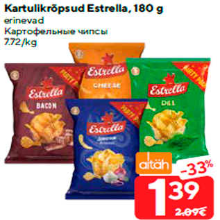 Allahindlus - Kartulikrõpsud Estrella, 180 g