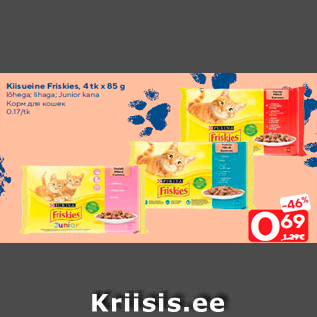 Allahindlus - Kiisueine Friskies, 4 tk x 85 g