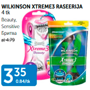 Allahindlus - WILKINSON XTREME3 RASEERIJA 4 tk