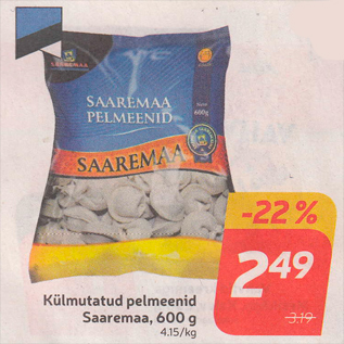 Allahindlus - Külmutatud pelmeenid Saaremaa, 600 g