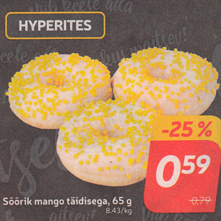 Allahindlus - Sõõrik mango täidisega, 65 g