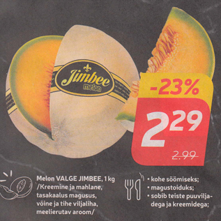 Allahindlus - Melon VALGE JIMBEE, 1 kg