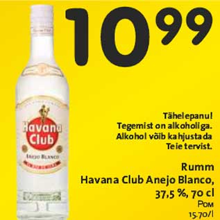 Allahindlus - Rumm Havana Club Anejo Blanco,