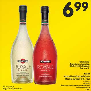 Allahindlus - Itaalia aromatiseeritud veinijook Martini Royale,