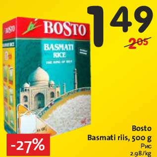 Allahindlus - Bosto Basmati riis,