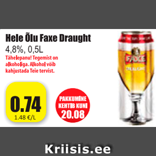 Allahindlus - Hele Õlu Faxe Draught