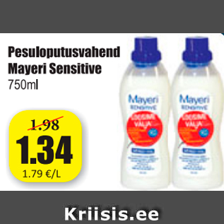 Allahindlus - Pesuloputusvahend Mayeri Sensitive 750 ml