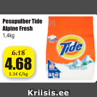 Allahindlus - Pesupulber Tide Alpine Fresh 1,4 kg