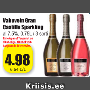 Allahindlus - Vahuvein Gran Castillo Sparkling