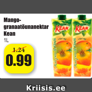 Allahindlus - Mango-granaatõunanektar Kean 1L