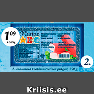 Allahindlus - Jahutatud krabimaitselised pulgad, 250 g