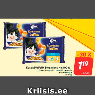 Allahindlus - Kassisööt Felix Sensations, 4 x 100 g**