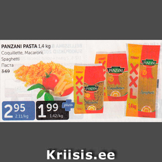 Allahindlus - PANZANI PASTA 1,4 KG