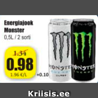 Allahindlus - Energiajook Monster