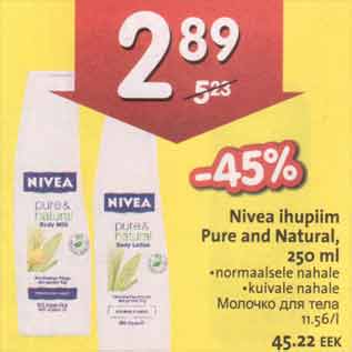 Allahindlus - Nivea ihupiim Pure and Natural