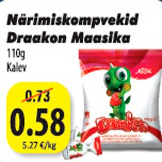 Allahindlus - Närimiskompvekid Drakon Maasika 110g