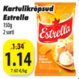 Allahindlus - Kartulikrõpsud Estrella 150 g 2 sorti