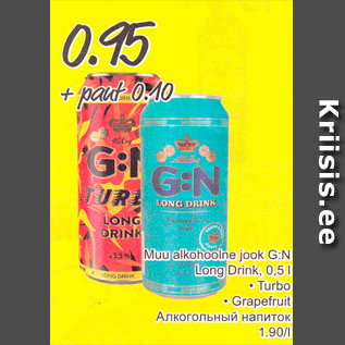 Allahindlus - Muu alkohoolne jook G:N Long Drink, 0,5 l