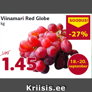 Allahindlus - Viinamari Red Globe kg