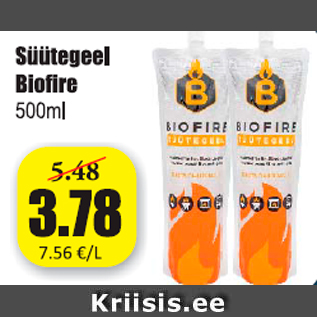 Allahindlus - Süütetegeel Biofire 500 ml