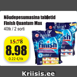 Allahindlus - Nõudepesumasina tabletid Finish Quantum Max