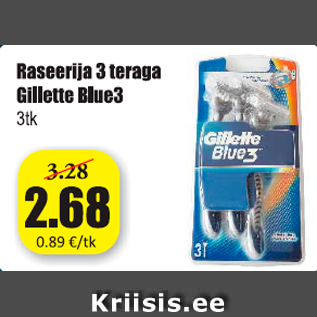 Allahindlus - Raseerija 3 teraga Gillette Blue3 3 tk