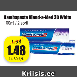 Allahindlus - Hambapasta Blend-a-Med 3D White