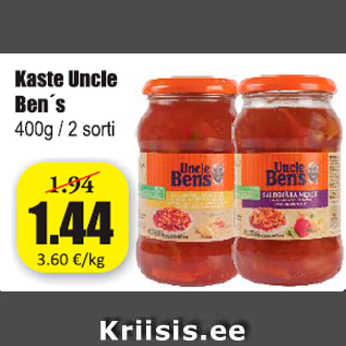 Allahindlus - Kaste Uncle Ben´s