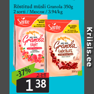 Allahindlus - Röstitud müsli Granola