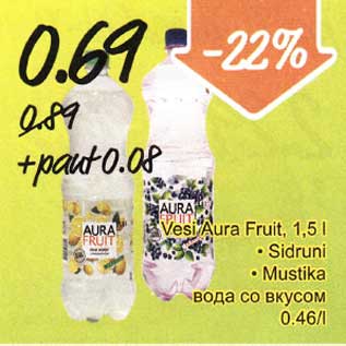 Allahindlus - Vesi Aura Fruit, 1,5 l