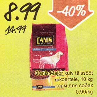 Allahindlus - Canis Major kuiv täissööt koertele, 10 kg