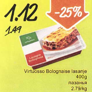 Allahindlus - Virtuosso Bolognaise lasanje 400 g