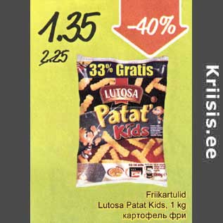 Allahindlus - Friikartulid Lutosa Patat Kids, 1 kg