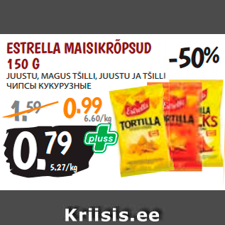 Allahindlus - ESTRELLA MAISIKRÕPSUD 150 G