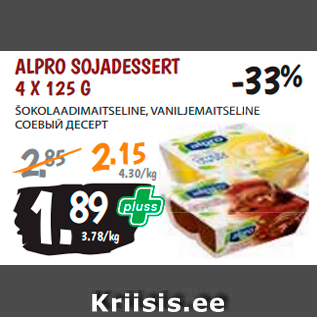 Allahindlus - ALPRO SOJADESSERT 4 X 125 G