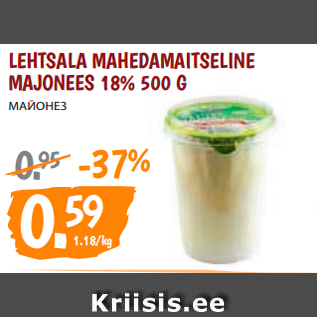 Allahindlus - LEHTSALA MAHEDAMAITSELINE MAJONEES