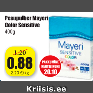 Allahindlus - Pesupulber Mayeri Color Sensitive 400 g