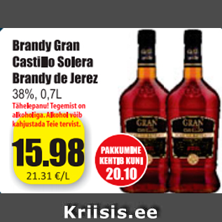 Allahindlus - Brandy Gran Castillo Solera Brandy de Jerez