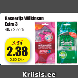 Allahindlus - Raseerija Wilkinson Extra 3