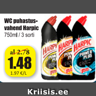 Allahindlus - WC puhastusvahend Harpic