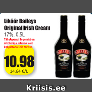 Allahindlus - Liköör Baileys Original Irish Cream