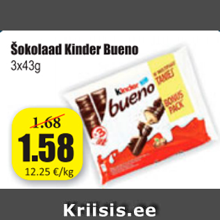 Allahindlus - Šokolaad Kinder Bueno