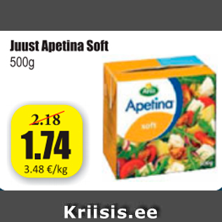 Allahindlus - Juust Apetina Soft 500 g