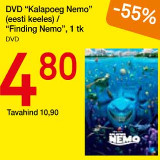 Allahindlus - DVD "Kalepoeg Nemo" (eesti keeles)/"Finding Nemo"