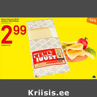 Allahindlus - Estover Vene juust 28,5%, viilutatud, 500 g