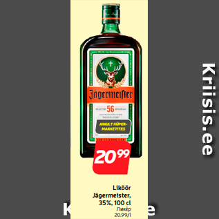 Allahindlus - Liköör Jägermeister, 35%, 100 cl