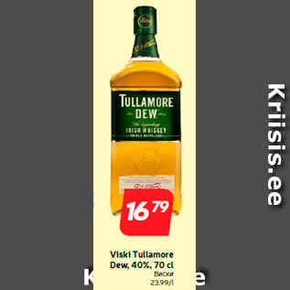 Allahindlus - Viski Tullamore Dew, 40%, 70 cl